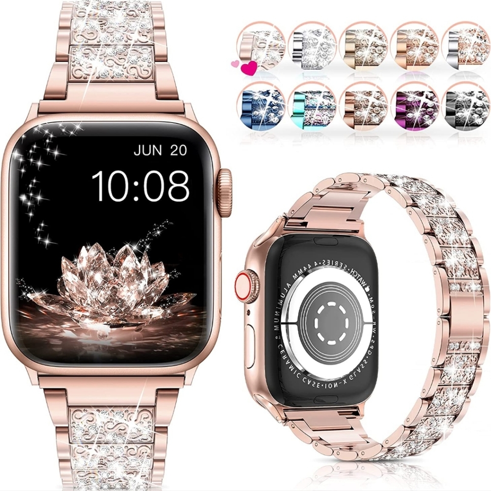 Apple Watch Replacement Bracelet iWatch Band, Diamond Rhinestone Stainless Steel